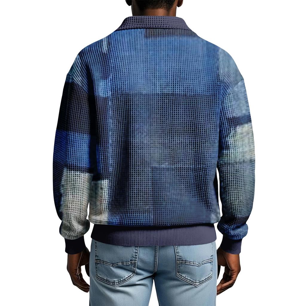 Men's Casual Loose-fitting Top Button-down Collar Long Sleeves