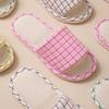 Women's Linen House Slippers Indoor Breathable Open-Toe Slippers Non-Slip Memory Foam Outdoor Casual Home Shoes for Women Lightweight Bedroom Slides