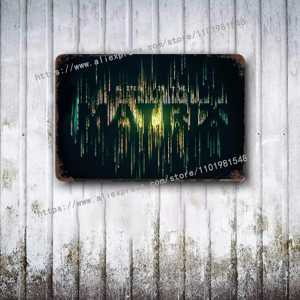The Matrix Resurrections Decor Poster Vintage Tin Sign Metal Sign Decorative Plaque for Pub Bar Man Cave Club Wall Decoration