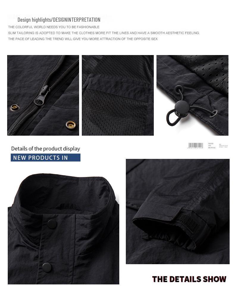 Men's Trendy Long Sleeve Jacket - Spring/Autumn Style, Solid Color, Casual & Versatile Outerwear