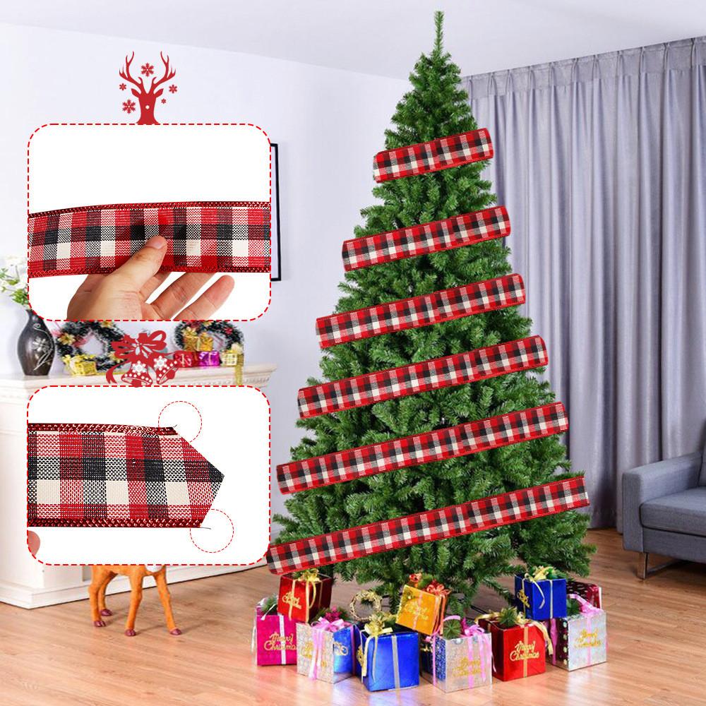 Festive Scottish Plaid Christmas Ribbon 2m Fabric For Classy Holiday Decor