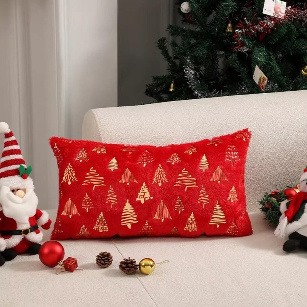 Nordic Golden Embroidery Pillow Cover Plush Throw Pillow Decorative Sofa Pillowcase  Party