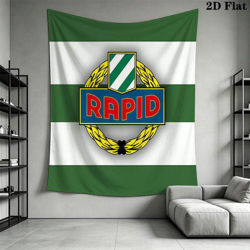 Rapid Vienna logo Wall Hanging Printed Fabric Blanket Decorative Tapestries for Bedroom Living Room Home Decor
