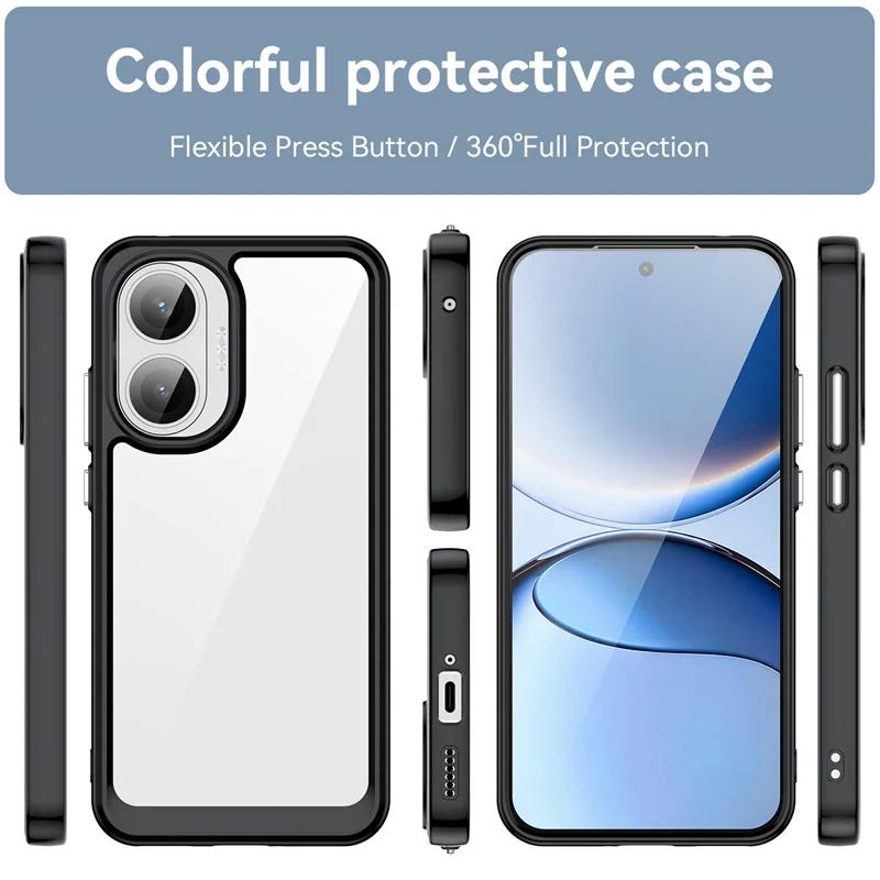 Nova Capa TPU Transparente Colorida para Xiaomi Poco F7 5G Capa Protetora Capa Traseira Transparente Coque Fundas