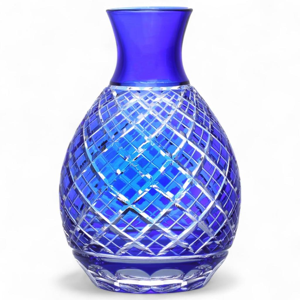 Mizukage Kiriko Tokkuri Sake 280cc Rhimon Blue Current Model J-kitchens 38xH125mm