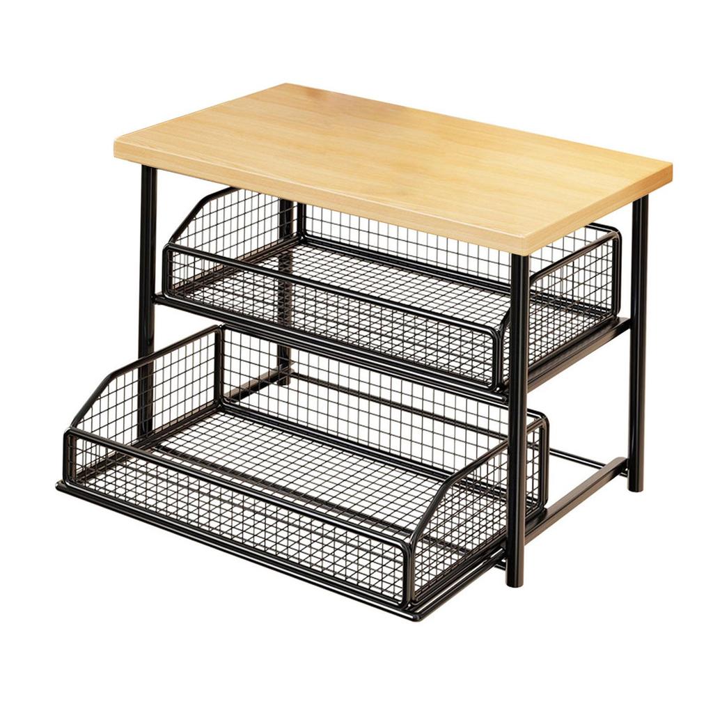 Coffee Machine Storage Shelf Countertop Organizer Space Saving Rack Pull Out Tea