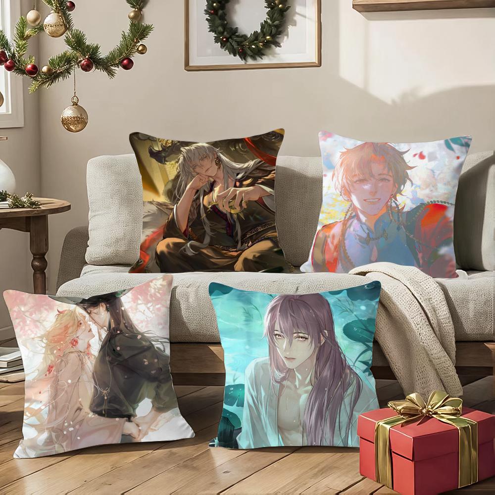 Loving Chinese Style Game DDaiHao Yuan Pillow Case DoubleSided Printing Short Plush Sofa Cushion Cover Bedroom Bedside Pillow