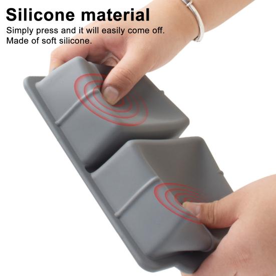 Square Ice Cube Tray with Lid 2-Cavity Food-Grade Silicone Easy-Release Mold for Whiskey Cocktails Leak-Proof Stackable Ice Cube Maker
