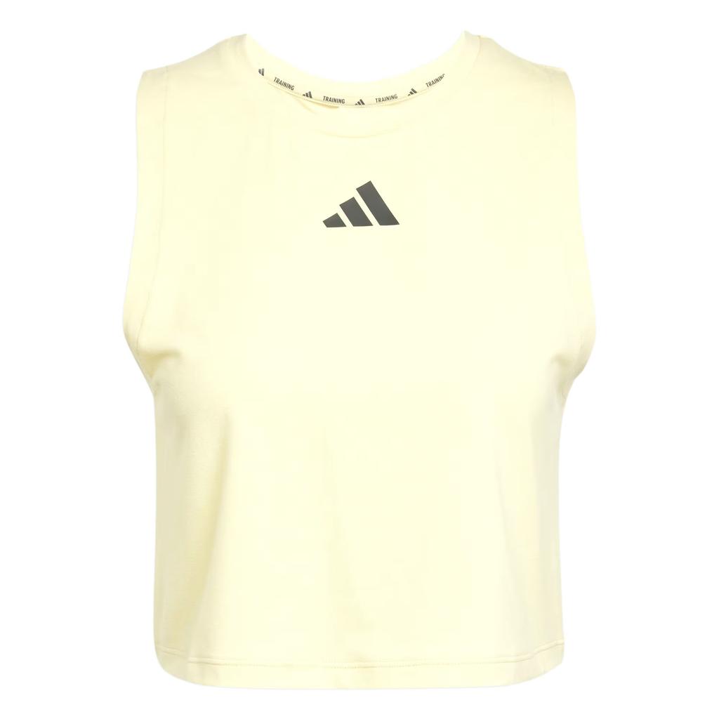 Adidas Womens Power 3-Stripes Boxy Tank Top Powder Yellow Women Streetwear JG6182