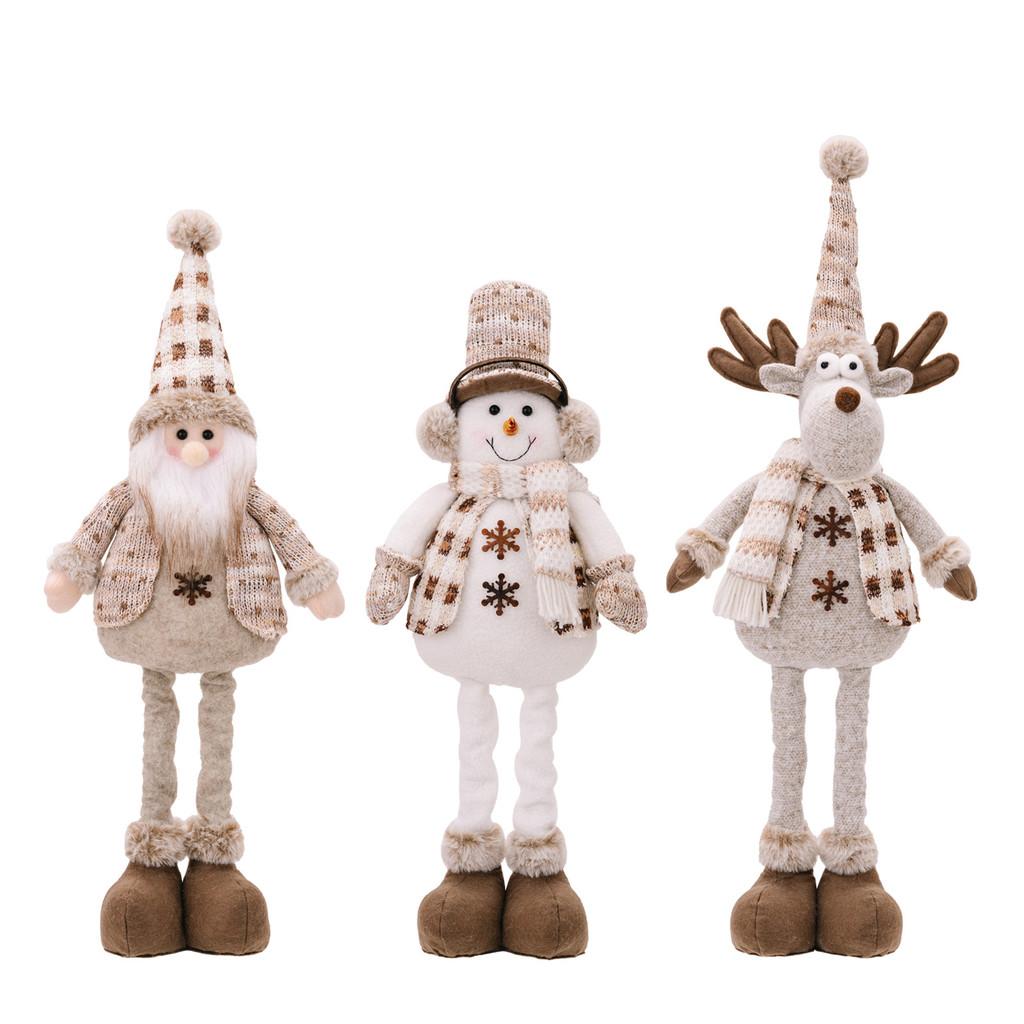 Joyful Doll Stretchable Decoration With Snowman Reindeer And Elderly Characters Perfect For Christmas Atmosphere