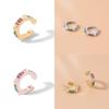 Fashionable Alloy Ear Clips With Colorful Stones For Men And Women Ear Cuffs