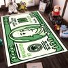 Green Dollar Bill Pattern Carpet with Benjamin Franklin Design Print Suitable for Use As an Anti-slip for Living Room Bedroom Sofas