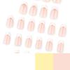 Hot-selling Simple French White Edge Wearing Nail Short Almond Wearing Nail Piece Golden Curve Nail Art Fake Nail