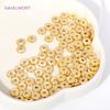 3/4/5/6MM 18K Gold Plated Round Spacer Flat Beads Brass Metal Smooth Separator Bead For Jewelry Making DIY Bracelet Accessories
