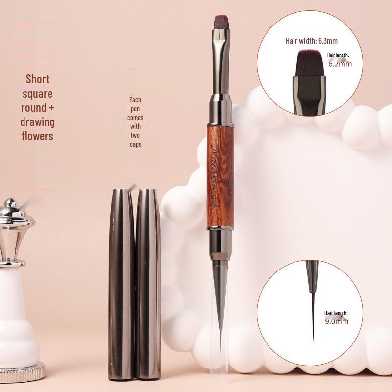 Sandalwood Double-headed Nail Art Gel Brush Tool