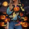 Women's Halloween Print Long Sleeve Shirt Casual Blouse