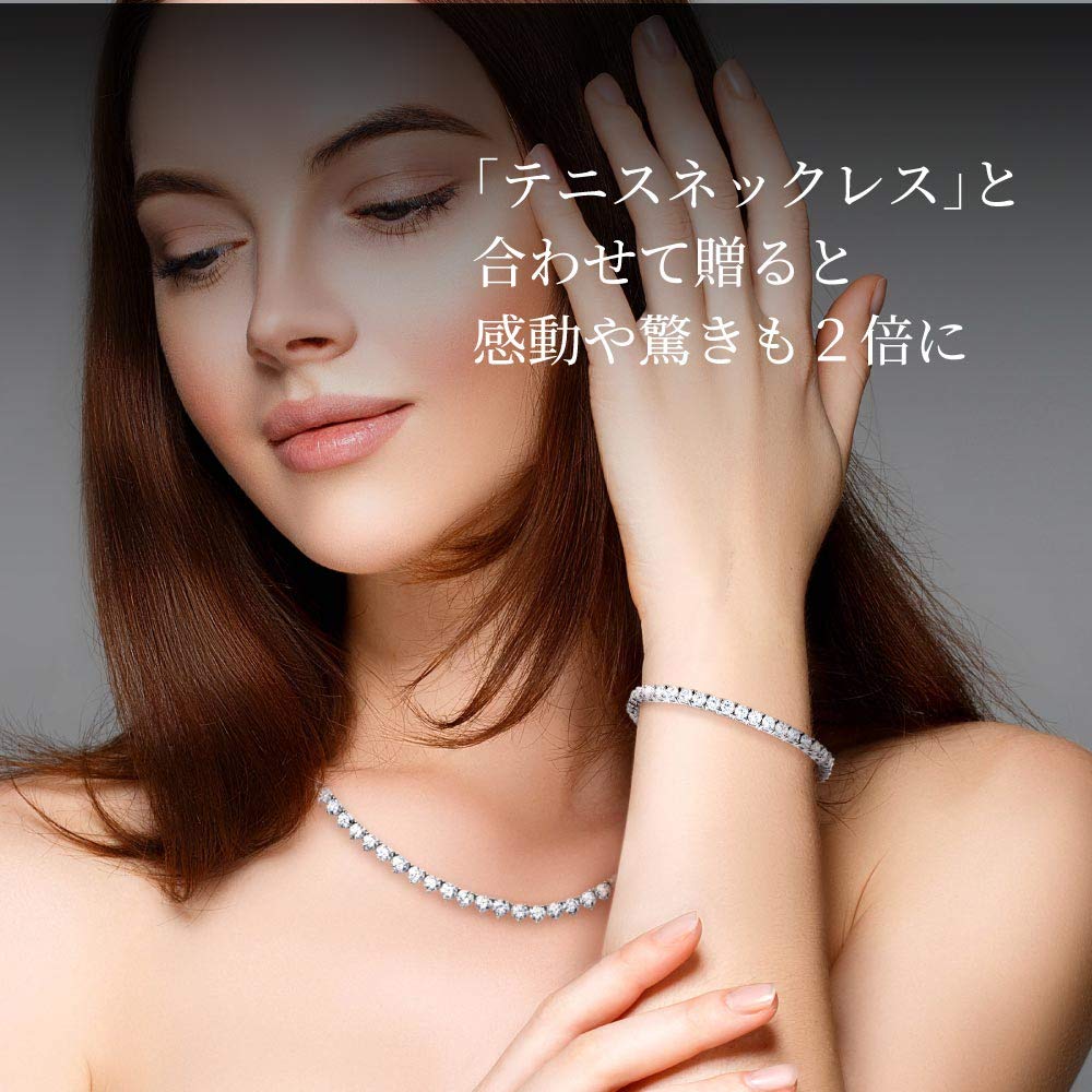 Gift from New York Bracelet 10ct Tennis Bracelet Platinum Finish 925 Silver Metal Hypoallergenic Gift Women's Women's