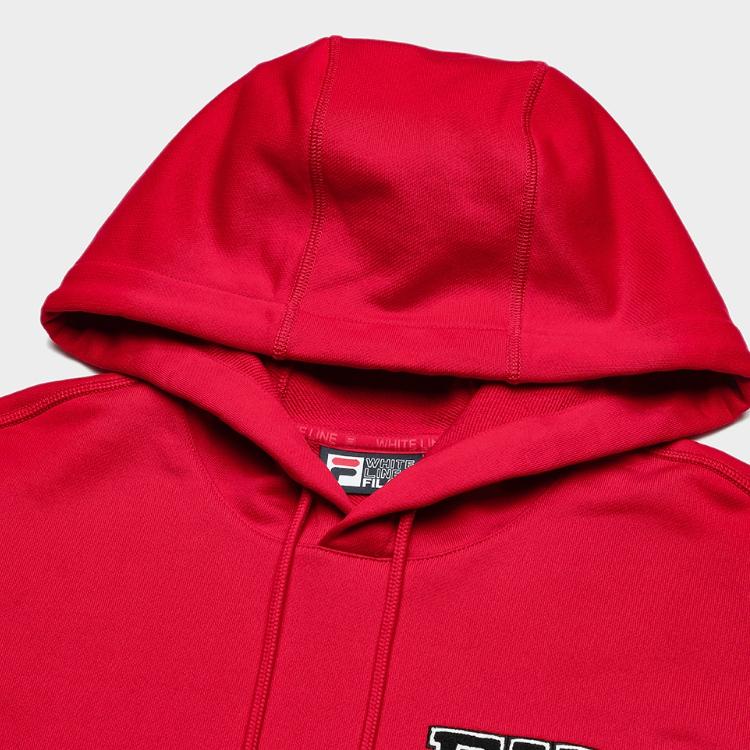 Fila Original Fashion Casual Loose Hooded Long Sleeve Sweatshirt Men Sweatshirt Core-Flame-Red F11M349227F-RD