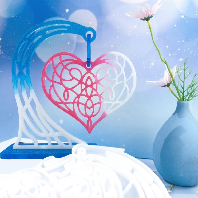 Large Ornament Love Heart Molds Silicone Mould for Engagement Wedding Gift