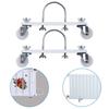 2x Electric Heater Mobile Pulley Bracket Stand Carbon Steel Frame with 360 Degree Rotating Wheels for Easy Move