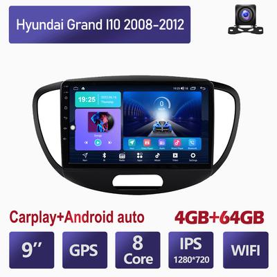 Bezdrátové autorádio Android Carplay pro Hyundai Grand I10 2008-2012 Multimediální přehrávač videa GPS Navigace WIFI 4+64GB