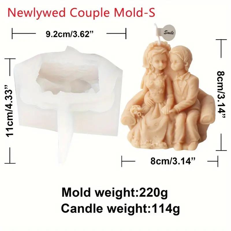 1PC Silicone Newlyweds Wedding Couple Candle Mold Bride Groom Love Theme Irregular gift Aroma Statue Mould Newlyweds Tool
