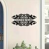 Metal Wall Art Black Welcome Sign Hollow Design Personalized Script Home Wedding Decor