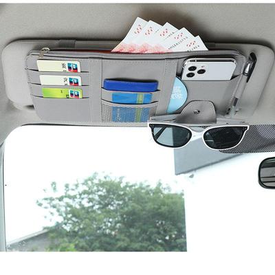 Car Sun Visor Storage Box Bill Pen Card Holder Dvd Organizer With Sunglasses Clip Stowing Tidying Car Accessories