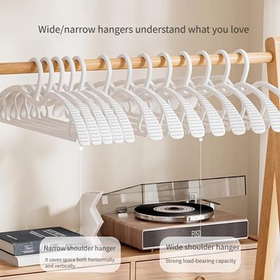5/15/25/35 Wide Shoulder Plastic Hangers with Anti Slip Markings,perfect for Storing In Family Bedrooms and Saving Storage Space