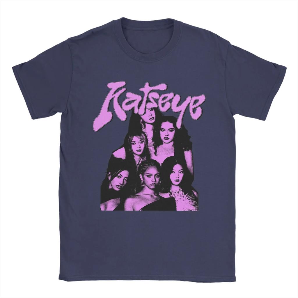 T-shirt KATSEYE K-pop Girl Group Rosa Carattere Retrò & Stampa di Gruppo delle Membri | Unisex Cotone Casual Manica Corta Top Vintage Streetwear