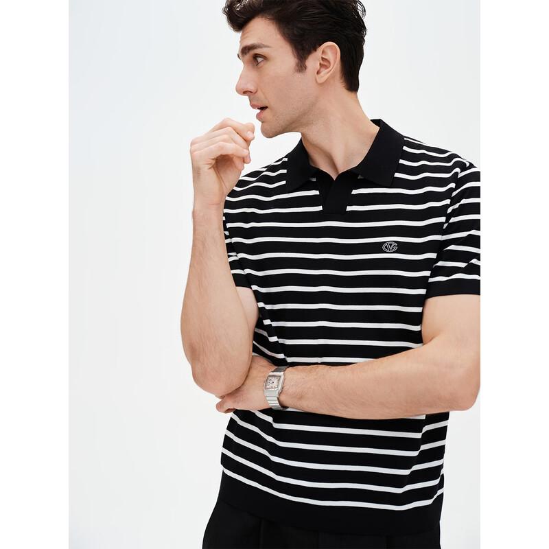 GIOVANNI VALENTINO Men s Cool-Touch Striped Polo Shirt M