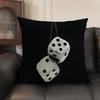 Black White Ball Cushion Cover Summer Breathable Linen Organic Fabric Double-Sided Printing Sofa Pillow Case Home Decor