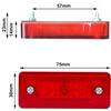 APSMOTIV 10 Pcs of 3 Inch Marker Light 4 LED Rectangle Trailer Side Lamp Clearance Marker Marker Lights for Truck Trailer Lorry 12v (Red/Red)