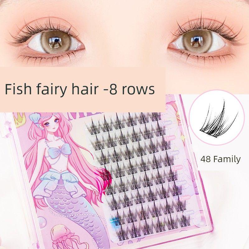 Menglu Cat s Paw Claw Supernatural Dense Fake Eyelashes Fish Fairy-8 Rows