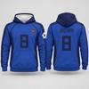 Blå Fodboldtrøje Hættetrøje Fodboldstil Pullover Sweatshirt Sportstøj Langærmet Afslappet Streetwear Unisex Hættetrøje