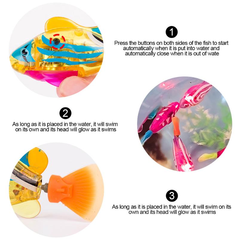 Cat Interactive Electric Fish Toy Water Cat Toy for Indoor Play Swimming Robot Fish Toy for Cat and Dog with LED Light Pet Toys