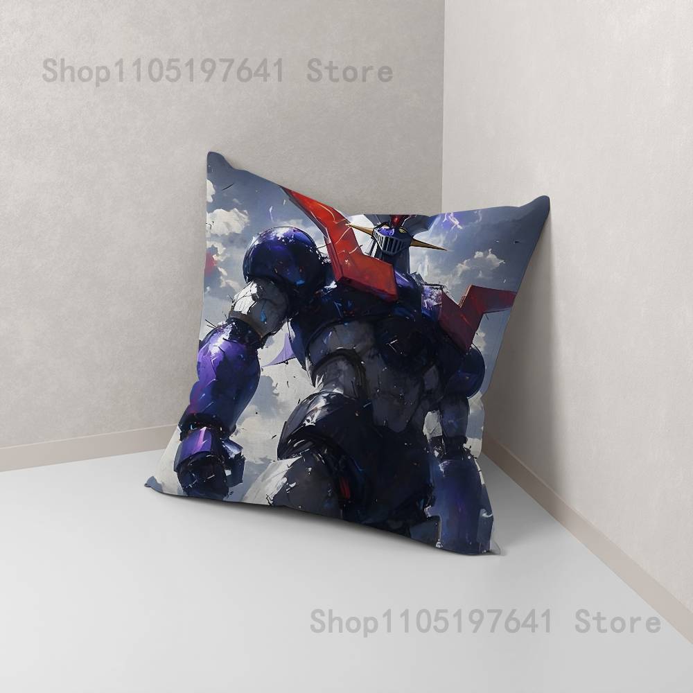 Anime M-Mazinger Z Robot Pillow Case For Sofa Decor Car Office Room Printing Cushion Cover Decorations and Protector