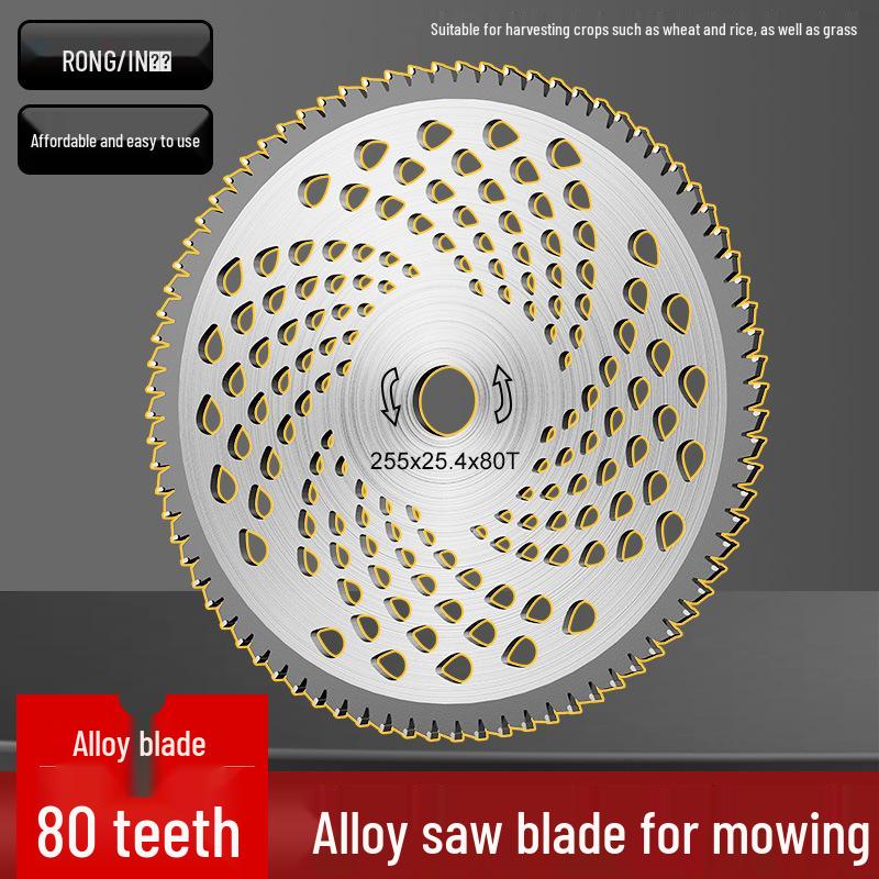 Manganese Steel Circular Saw Blade: 40, 60, 80 Teeth Lawn Mower Brush Cutter & Grass Head Gasoline Accessories