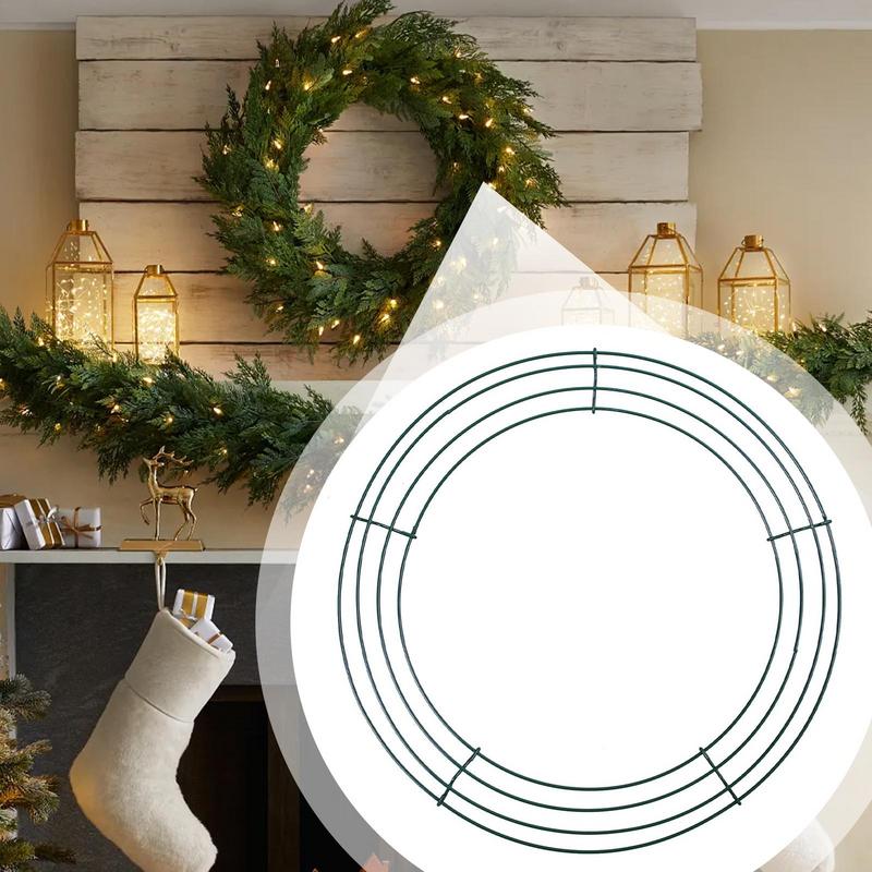 Wreath Frames for Crafts Round Flower Wreath Wire Rings Multi-Purpose Crafts Decorations for Ceilings Gardens Corridors Doors