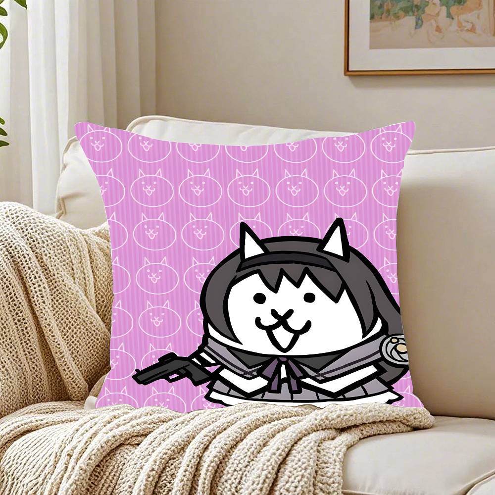 B-Battle Cats Anime Pillow Case Pattern Printed Pillowcase For Living Room Sofa Cushion Cover & Bedroom Decor