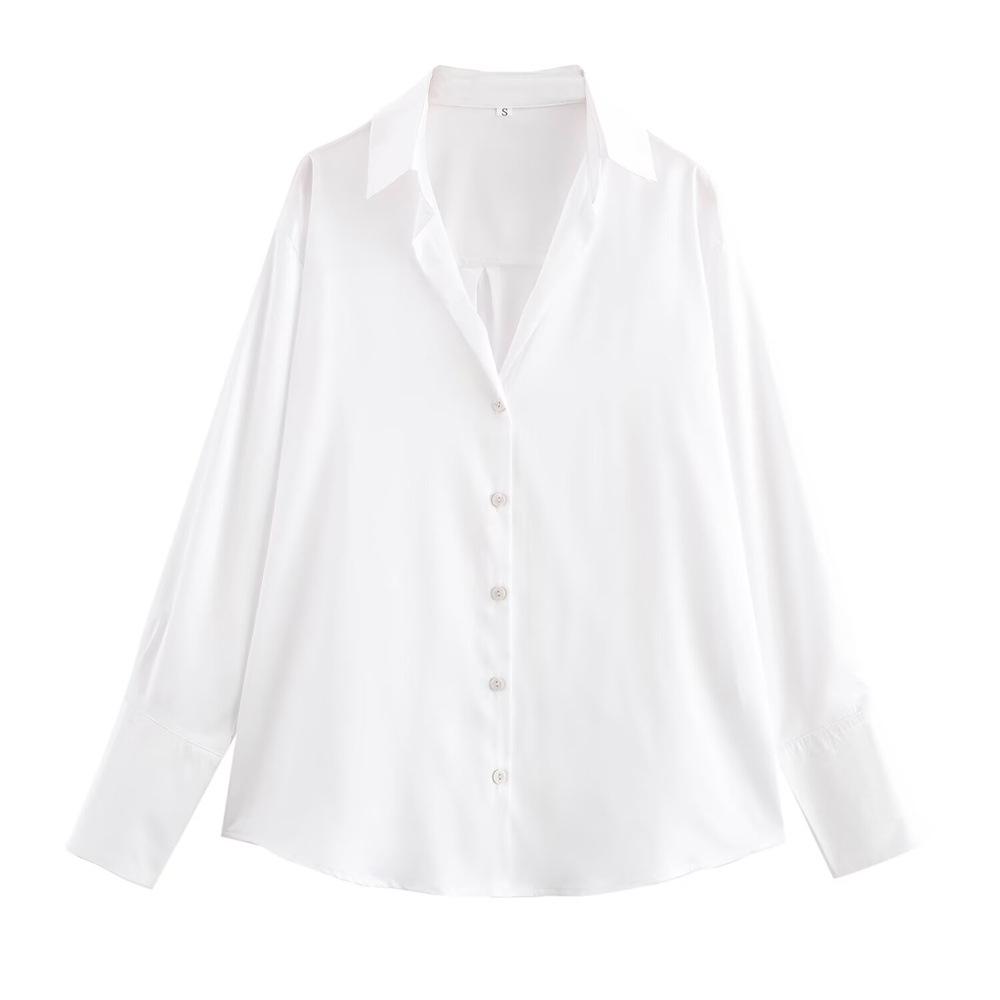 

2024 Осень/Зима Женская Классическая Рубашка из Шелкового Сатина Medium