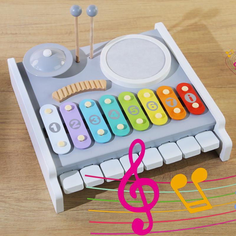 Multifunctional Wooden Percussion Educational Music Children'S Toys Baby Early Education Enlightenment Color Musical Instrument Hand Percussion
