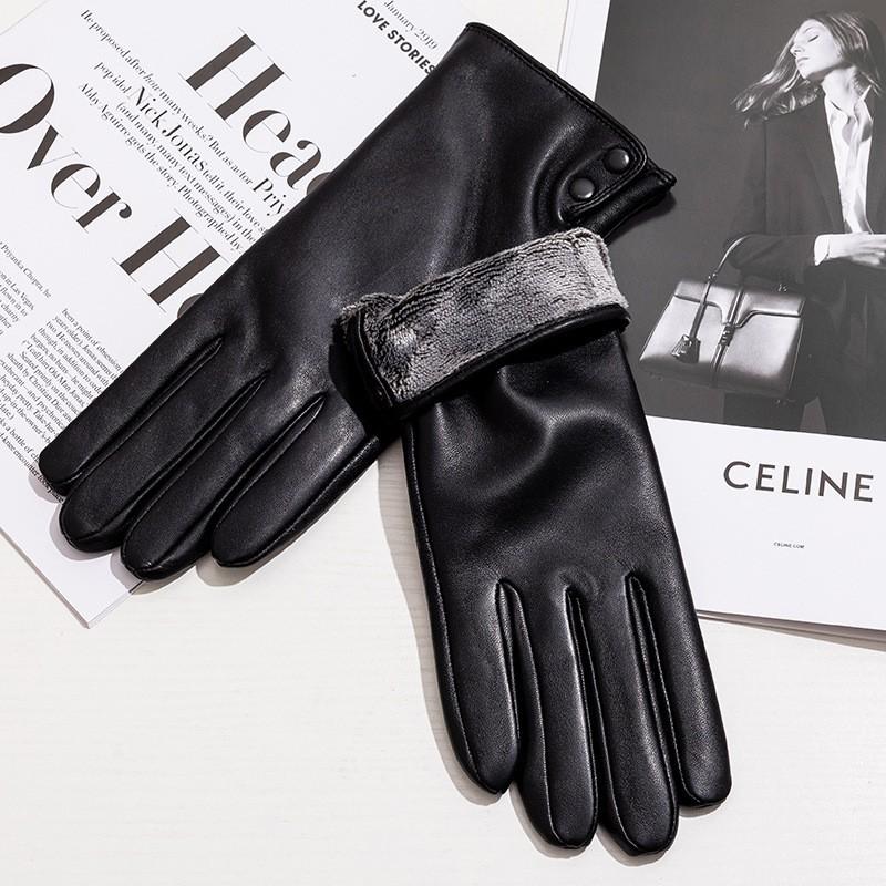 Womens Genuine Leather Gloves Winter Warm Touchscreen Compatible Fashion Outdoor Sport