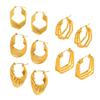 Irregular Multi-Layer Linear Earrings: Trendy Gold-Plated Titanium Steel Jewelry
