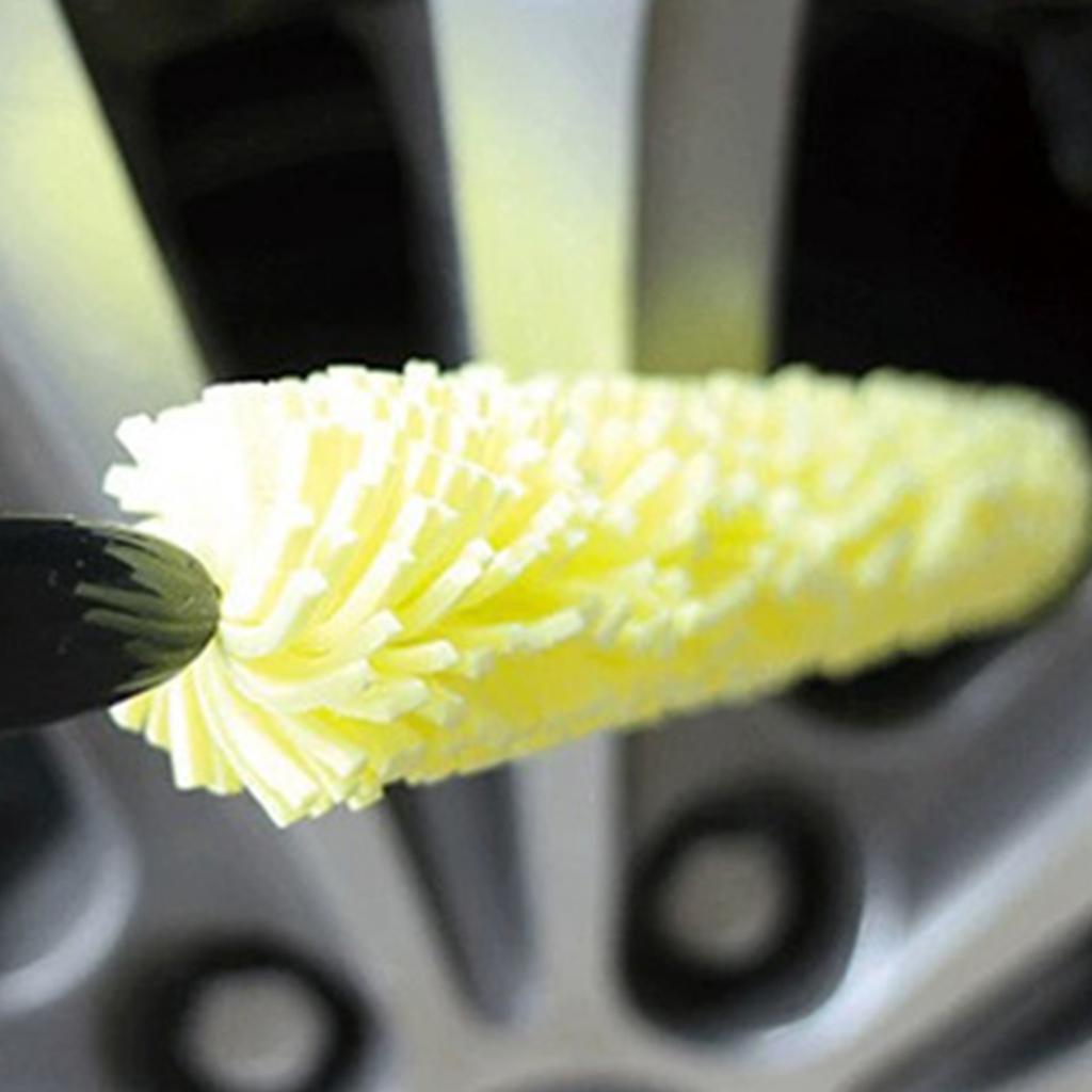 Sponge Wheel Brush For Car Cleaning Dense Foam Tire Rim Hub Gap Cleaner With Handle Multi-Purpose Cleaning Tool 1pcs