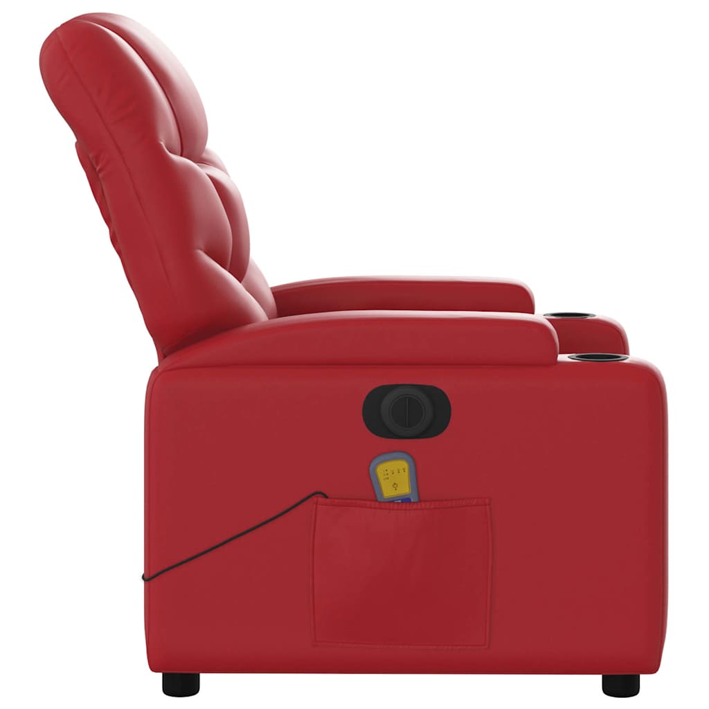 Electric Massage Chair In Red Artificial Leather