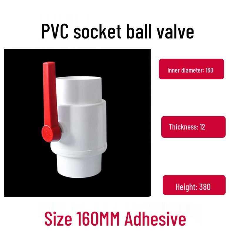 PVC Ball Valve with Threaded Inner Teeth for Water Supply (Sizes: 20, 25, 32, 40, 50, 63, 75, 90, 110)