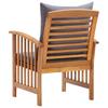 Garden Chairs with Cushions 2 Pcs Solid Acacia Wood