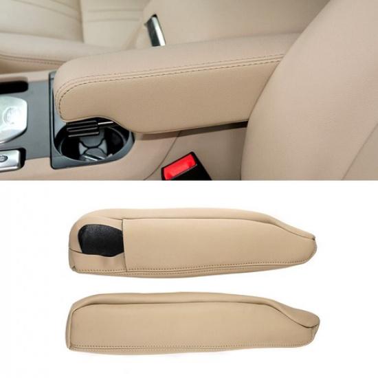 Beige For Land Rover LR3 LR4 2004-16 Pair L+R Seat Armrest Handle Leather Cover