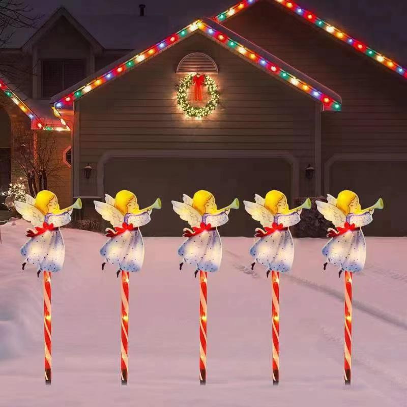 2025 Solar Weihnachts-Weihnachtsmann und Schneemann Leuchtende Lichterkette für Außendekoration